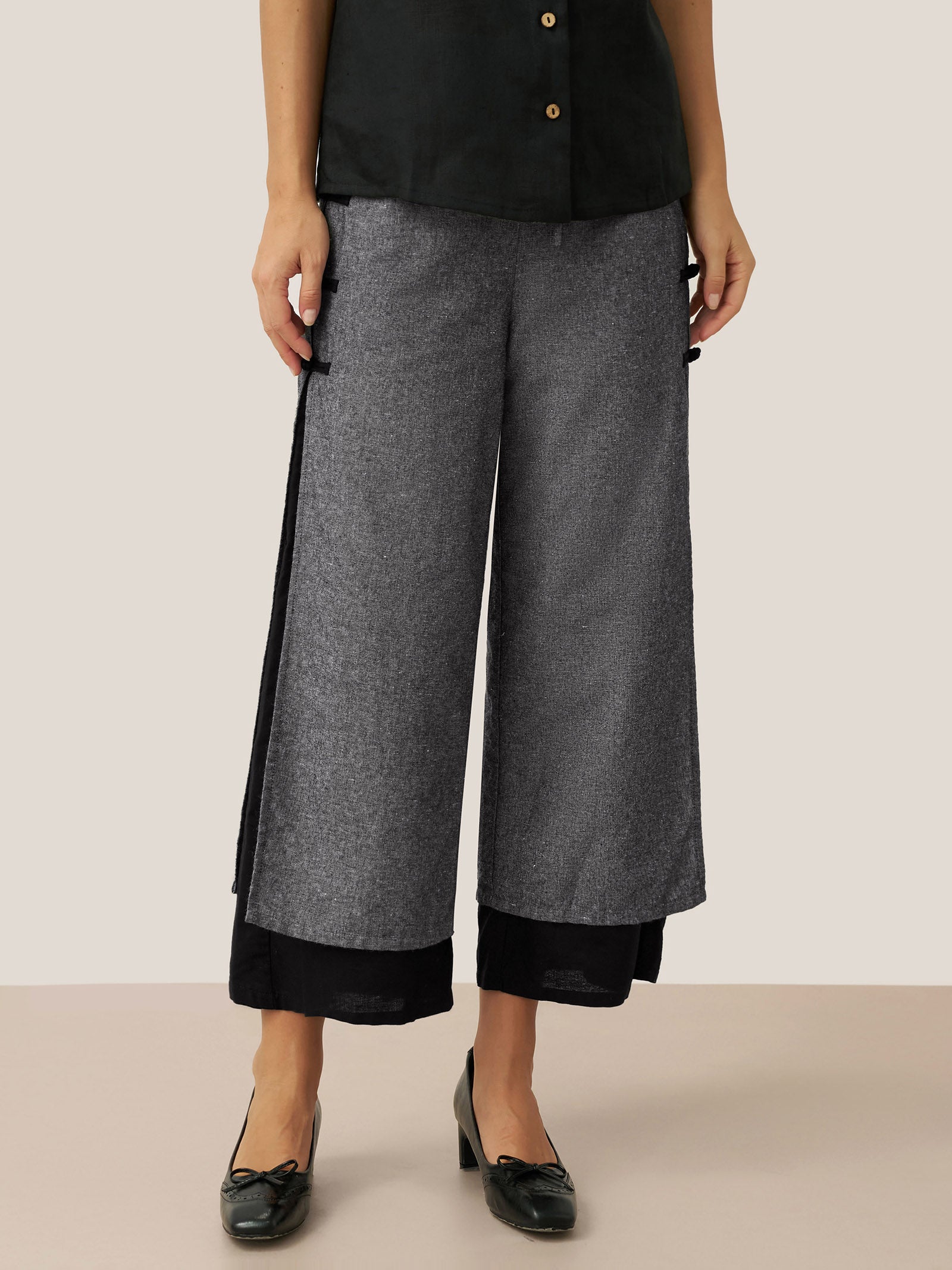 Linen Double Layer Handmade Capri Pants STELLA - Glamourous Grace
