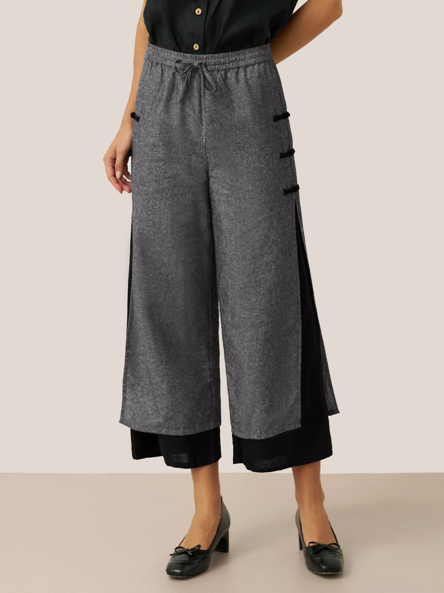 Linen Double Layer Handmade Capri Pants STELLA - Glamourous Grace