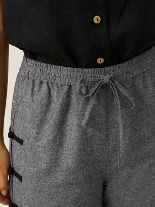 Linen Double Layer Handmade Capri Pants STELLA - Glamourous Grace