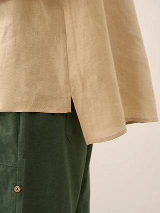 LINTICO Joanna butter yellow 100% linen dress shirt, stylish blouse with a relaxed fit, perfect for casual or office wear