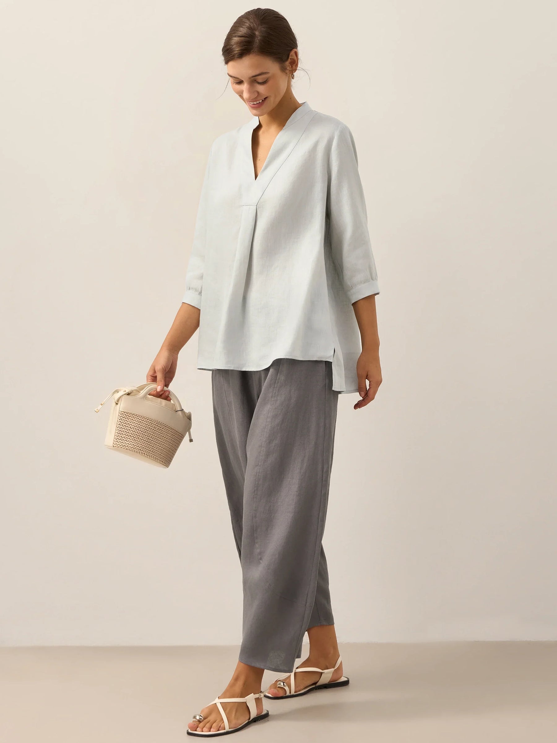 100% Linen Dress Shirt JOANNA - Glamourous Grace