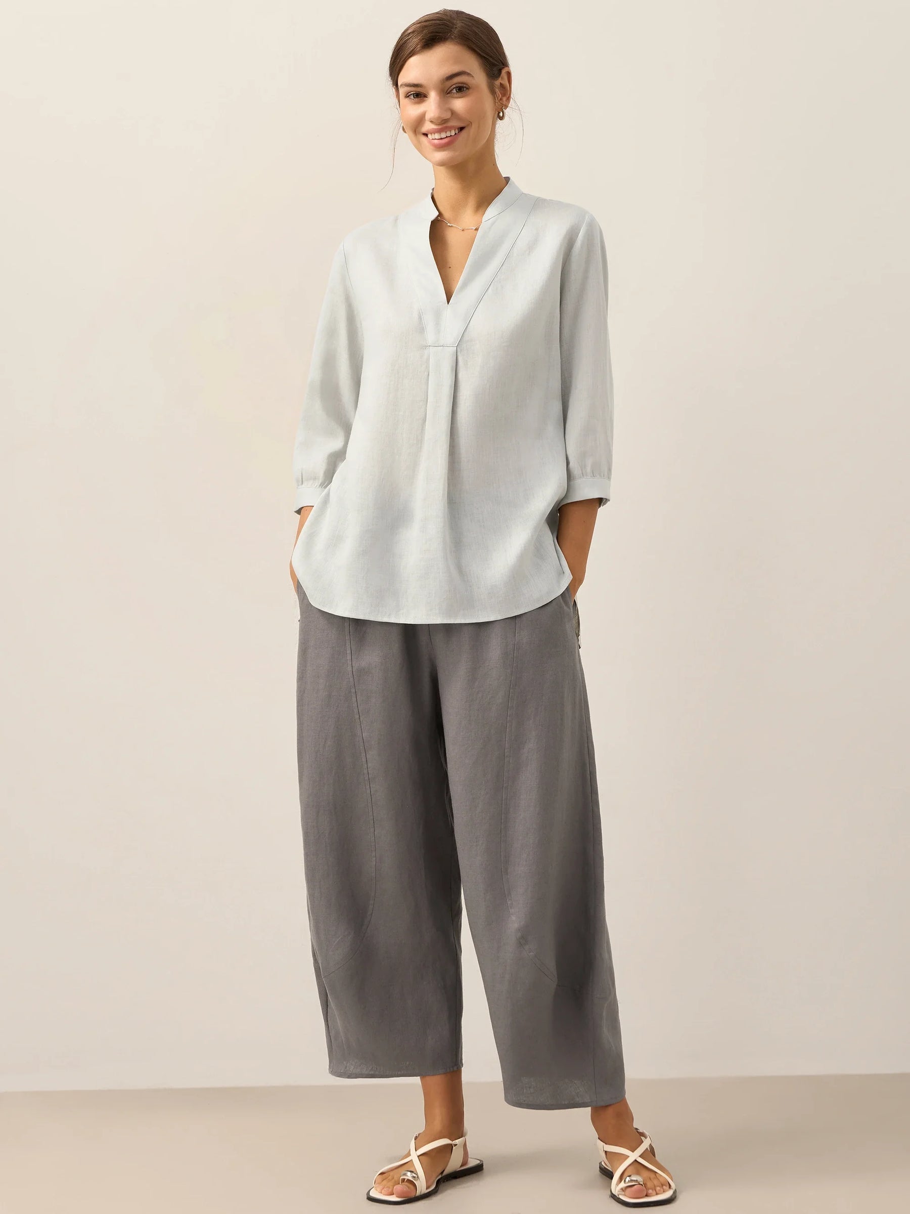 100% Linen Dress Shirt JOANNA - Glamourous Grace