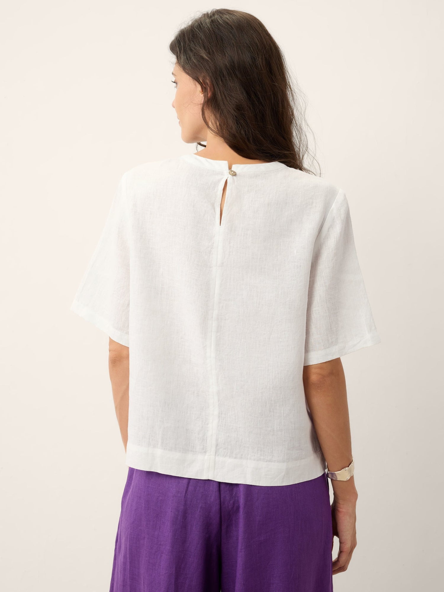 100% Linen Drop Shoulder Boxy Top REGINA - Glamourous Grace