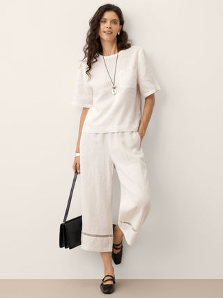 100% Linen Drop Shoulder Boxy Top REGINA