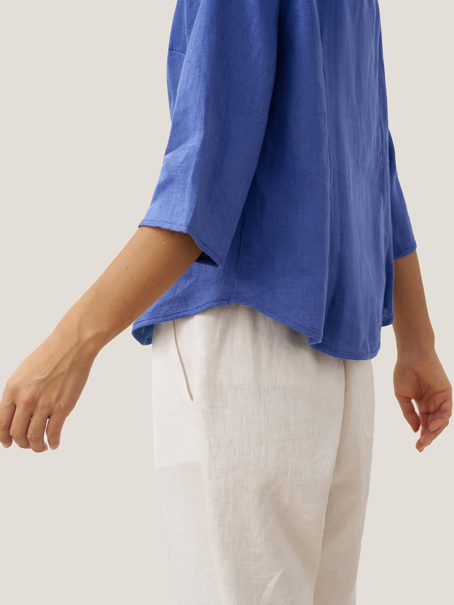 100% Linen Hand Button Fitted Jacket AMELIA - Glamourous Grace