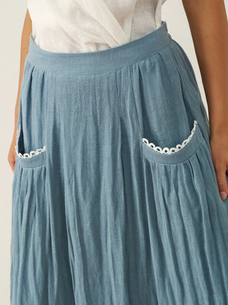 100% Linen Lace-Up Pocket Skirt FENLA - Glamourous Grace