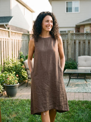 100% Linen Sleeveless Dress SIENNA - Glamourous Grace
