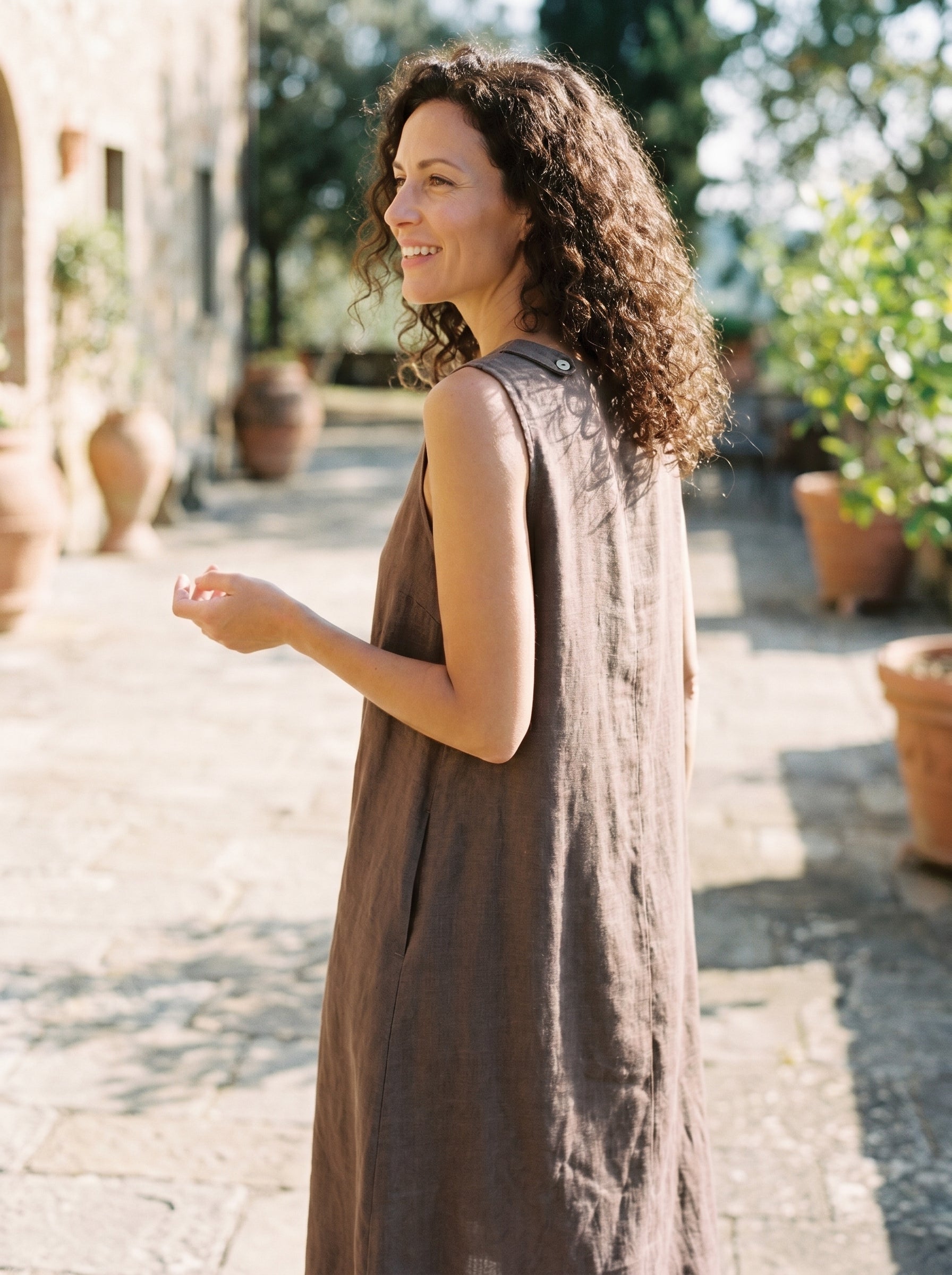 100% Linen Sleeveless Dress SIENNA - Glamourous Grace