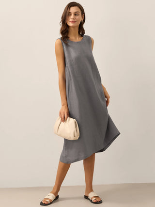 100% Linen Sleeveless Dress SIENNA - Glamourous Grace