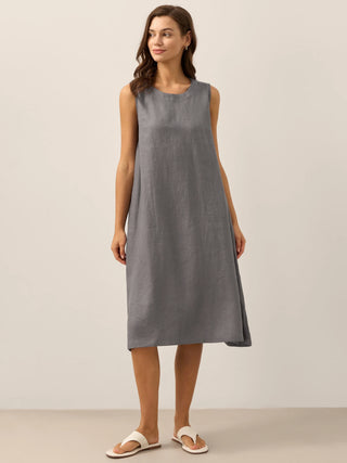 100% Linen Sleeveless Dress SIENNA - Glamourous Grace