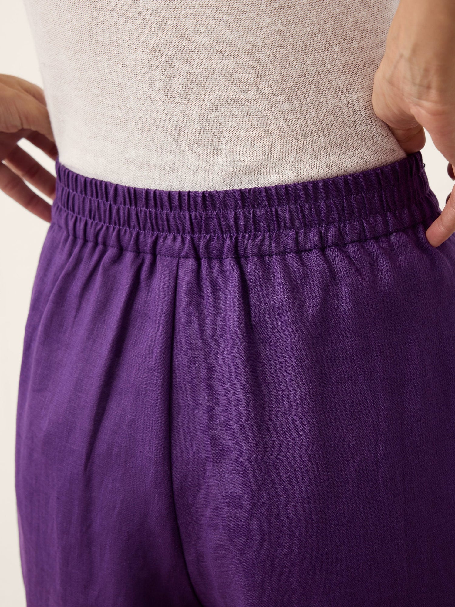 100% Linen Pleated Waist Wide Leg Pants LOUISA - Glamourous Grace