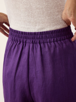 100% Linen Pleated Waist Wide Leg Pants LOUISA - Glamourous Grace