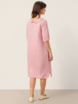 100% Linen Sculpted Bateau Tie-Back Midi Dress SABRINA - Glamourous Grace