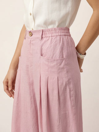 100% Linen Sculpted Pleat Elasticated Back Relaxed Pants VERIDIANA