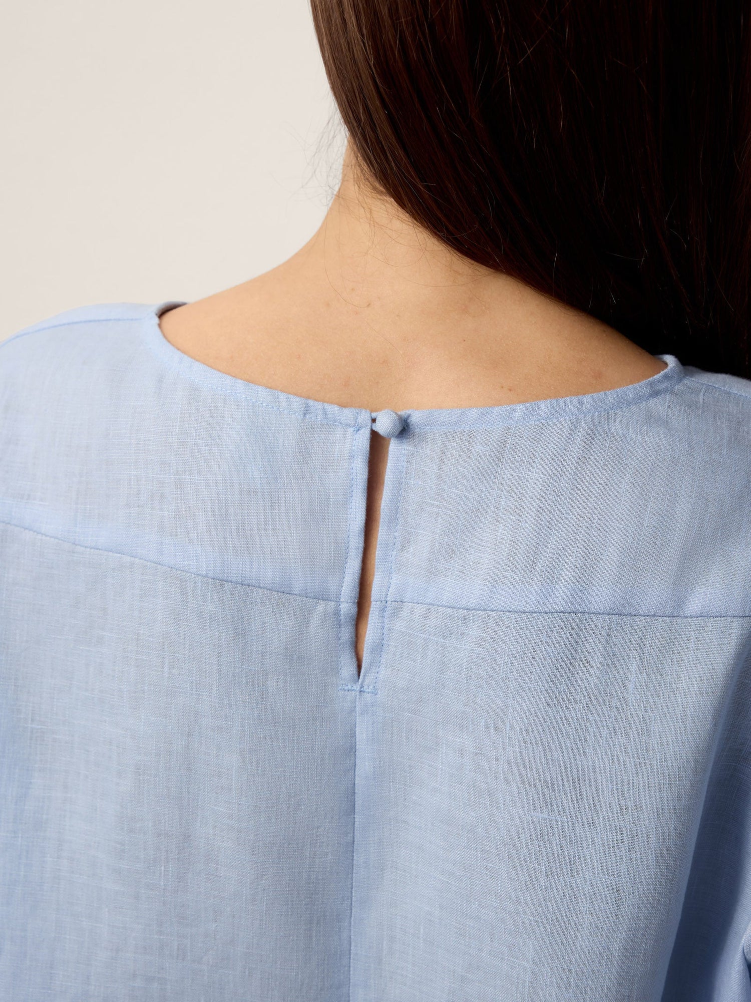 100% Linen Split-Neck Patch-Pocket Midi Dress KALINA - Glamourous Grace