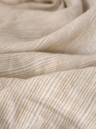 100% Linen Striped Elastic-Waist Midi Dress ARIA - Glamourous Grace