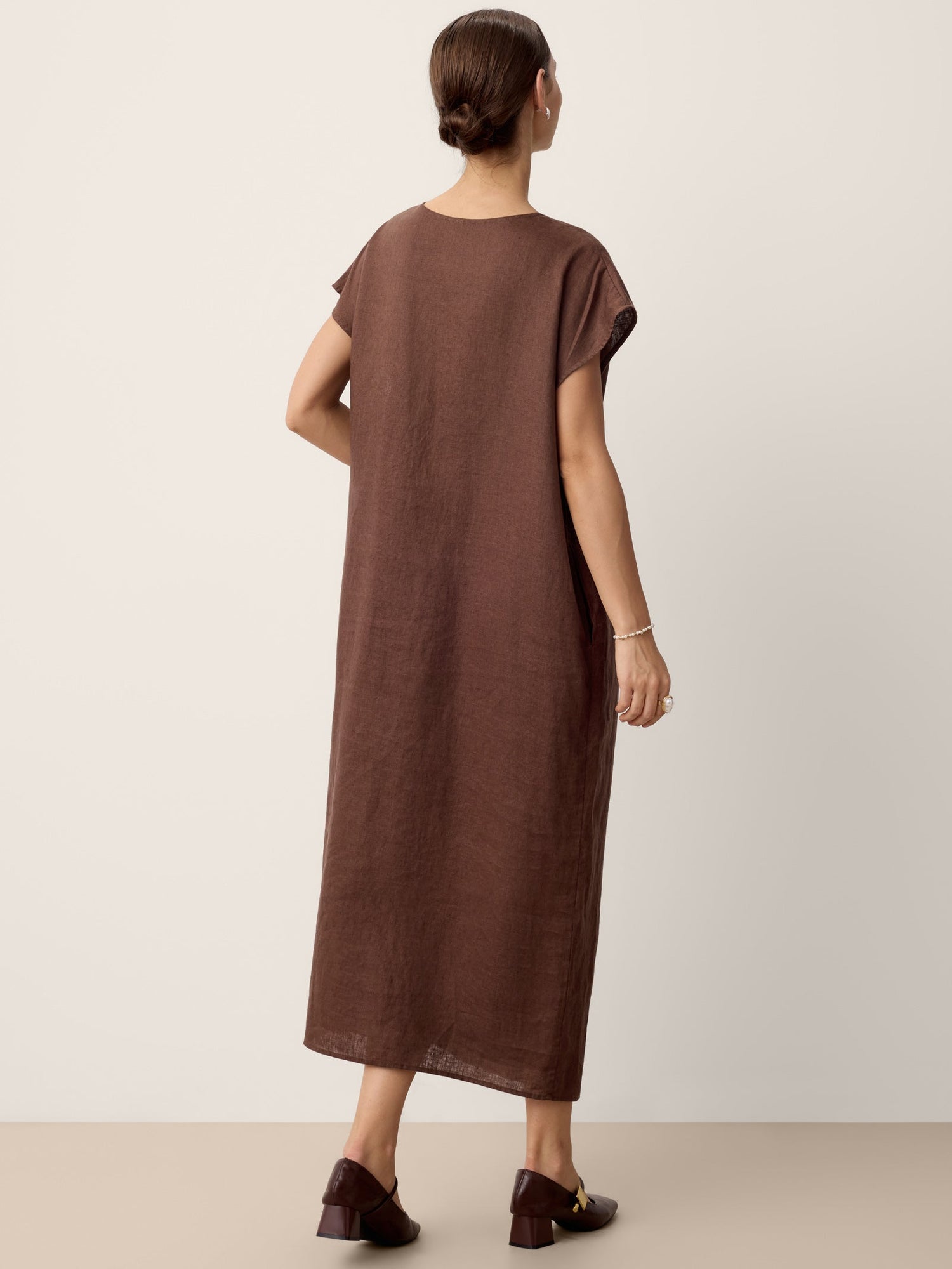 100% Linen Twist-Waist Slit Maxi Dress LYNETTE - Glamourous Grace