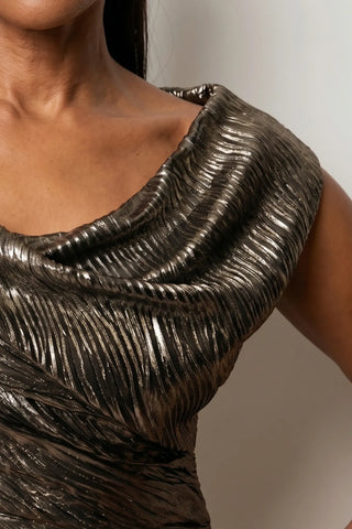 Gold Short Metallic Dress, Laura