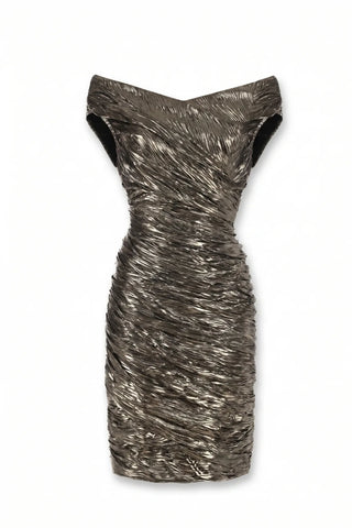 Gold Short Metallic Dress, Laura
