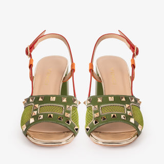 The Linea Green Leather Women Slingback Sandal - Glamourous Grace