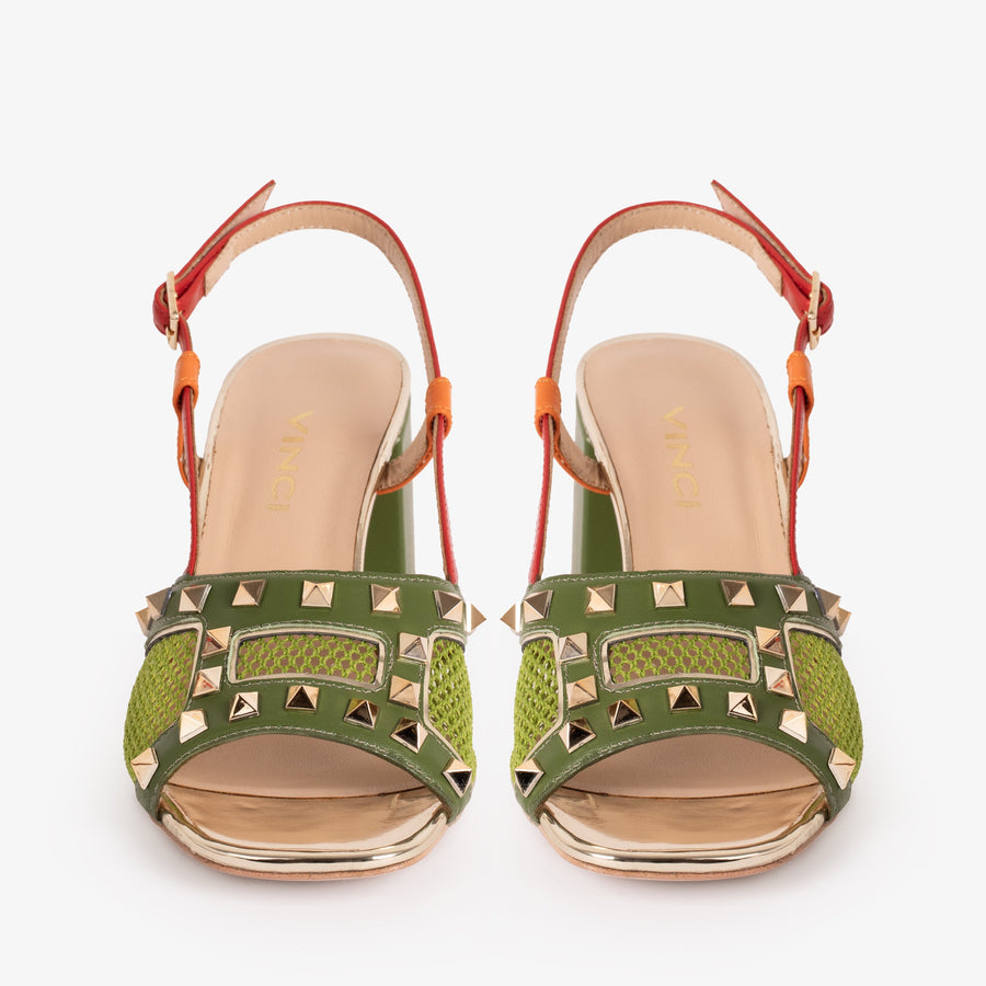 The Linea Green Leather Women Slingback Sandal - Glamourous Grace