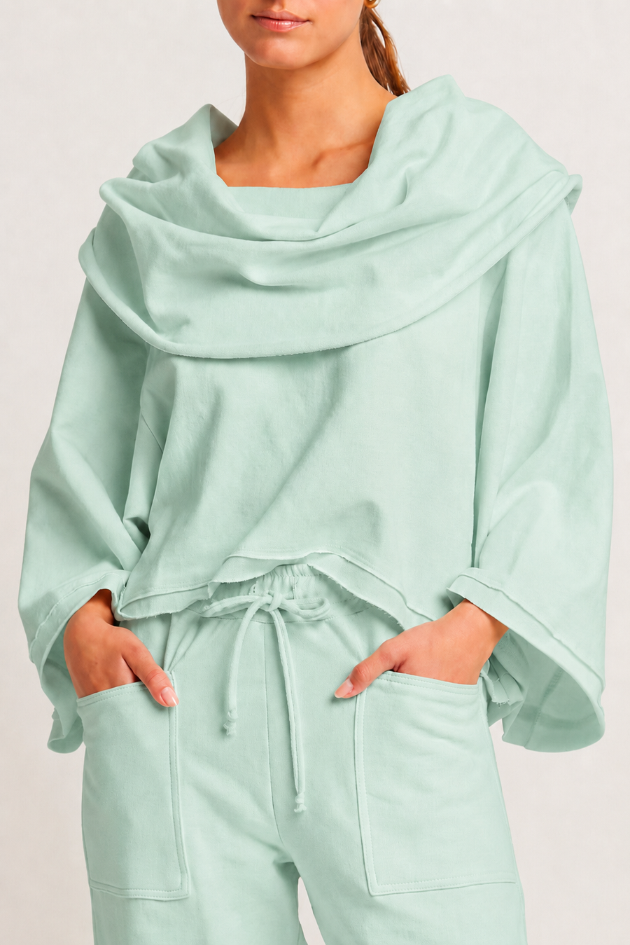 French Terry Jackie O Top - Mint - Glamourous Grace