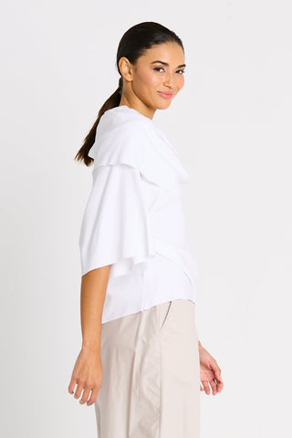 Pima Cotton Jackie O Top - White - Glamourous Grace