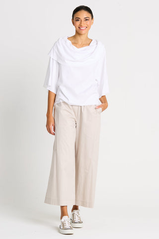 Pima Cotton Jackie O Top - White - Glamourous Grace