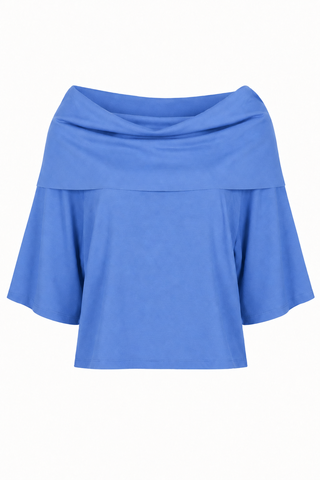 Pima Cotton Jackie O Top - Cornflower - Glamourous Grace
