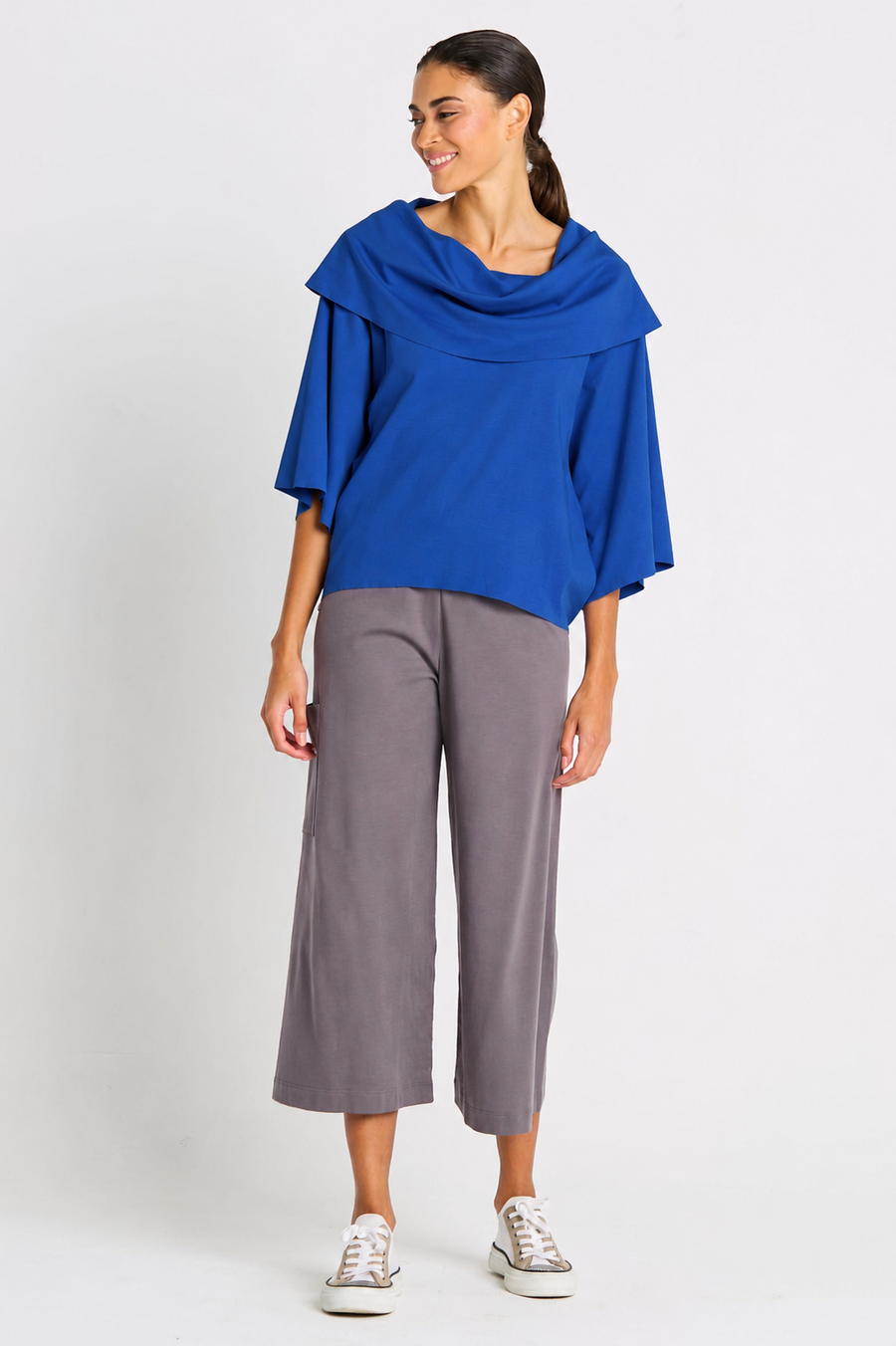 Pima Cotton Jackie O Top - Royal - Glamourous Grace