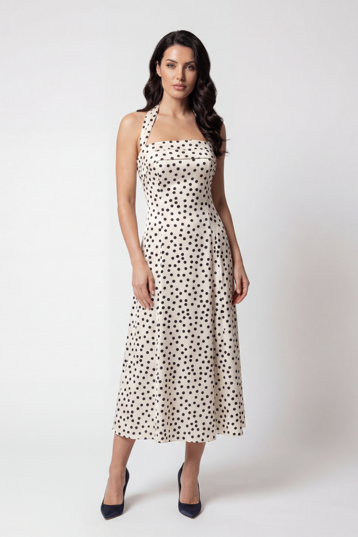 White Polka Dot Strapless Dress, Melissa