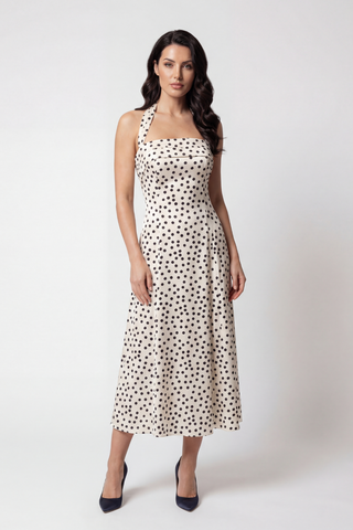 White Polka Dot Strapless Dress, Melissa