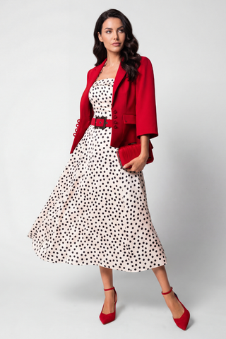 White Polka Dot Strapless Dress, Melissa