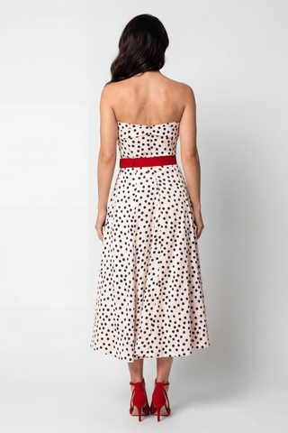 White Polka Dot Strapless Dress, Melissa