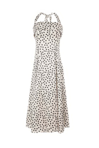 White Polka Dot Strapless Dress, Melissa