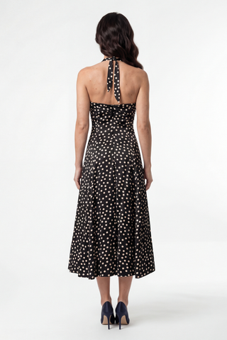 Black Polka Dot Strapless Dress, Melissa