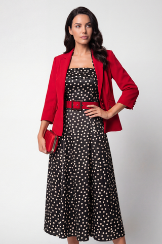 Black Polka Dot Strapless Dress, Melissa