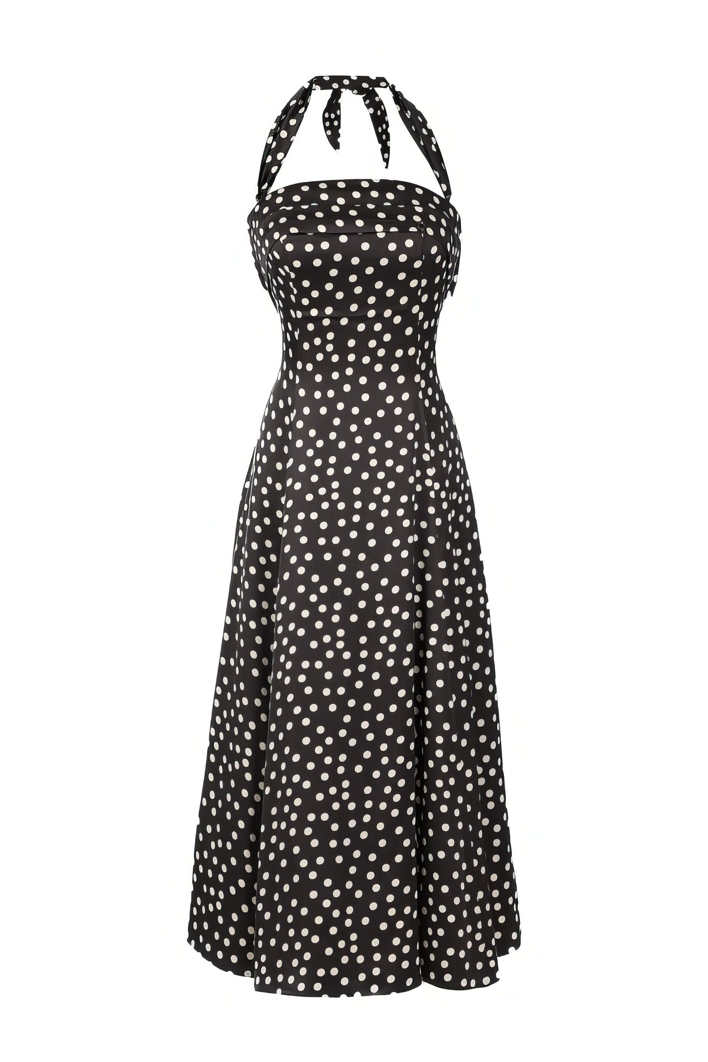 Black Polka Dot Strapless Dress, Melissa