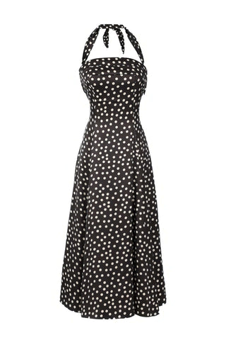 Black Polka Dot Strapless Dress, Melissa
