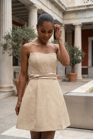 Beige Short Corset Dress, Melisa