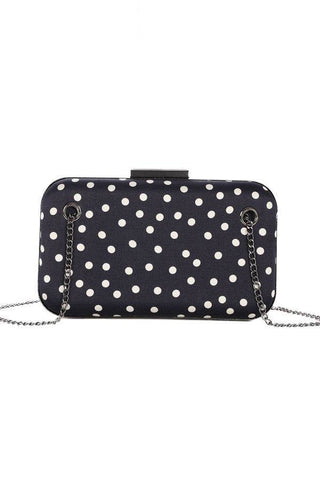 Navy Polka Dot Structured Shoulder Bag, Melissa