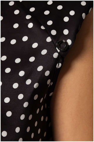 Black Polka Dot Satin Blouse, Talia