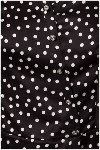 Black Polka Dot Satin Blouse, Talia