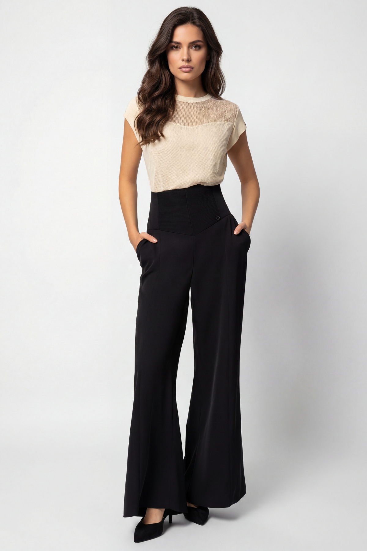 Ivory Short-Sleeve Blouse, Aria