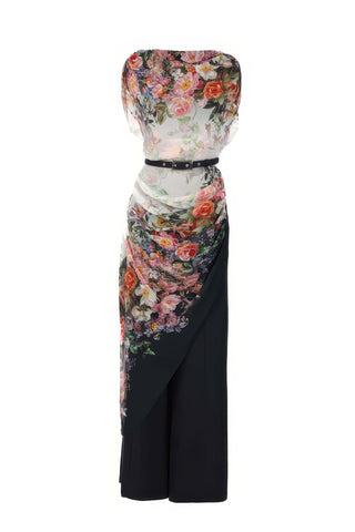 Navy Floral Two Layer Jumpsuit, Tina