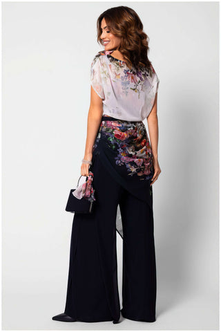 Navy Floral Two Layer Jumpsuit, Tina
