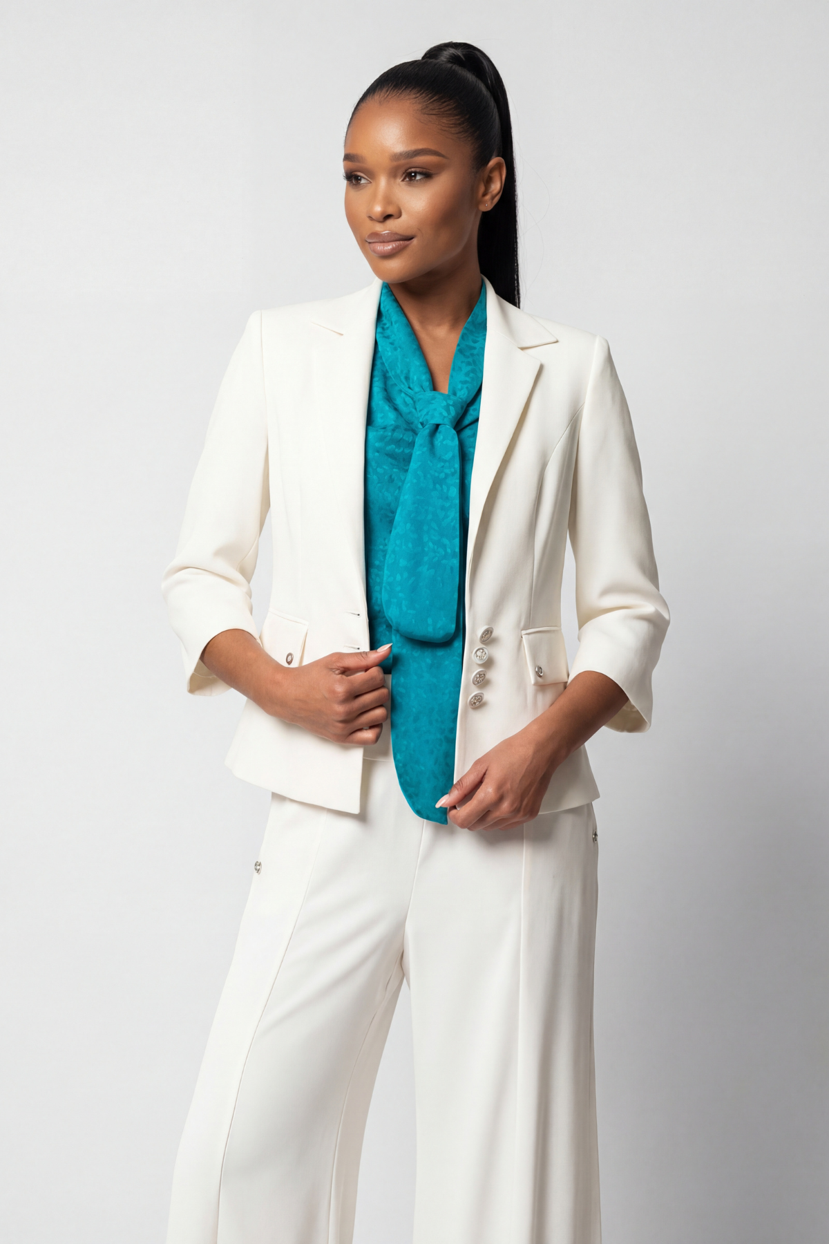 White Tailored Blazer, Alexa