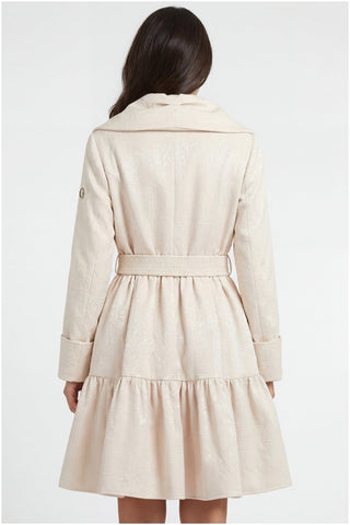 Beige Cotton Short Tailored Coat, Iris