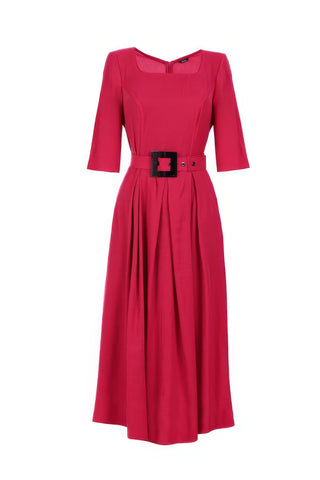 Pink Elegant Midi Dress, Charlotte
