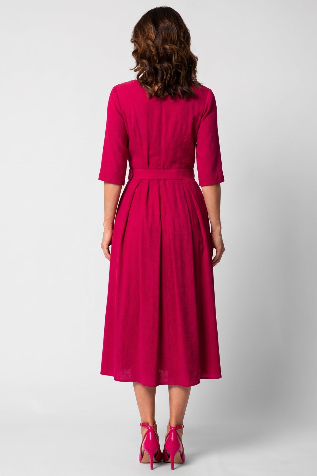 Pink Elegant Midi Dress, Charlotte